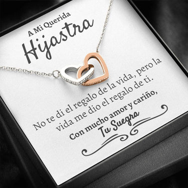 A Mi Hijastra Interlocking Hearts Necklace - Love You This Much